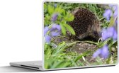 Laptop sticker - 15.6 inch - Egel achter bloemen - 36x27,5cm - Laptopstickers - Laptop skin - Cover