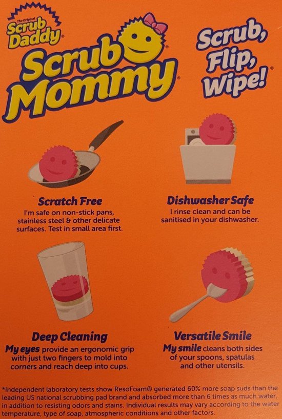 Scrub Daddy - Scrub Mommy krasvrije spons dubbelzijdig roze