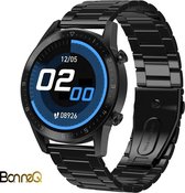 BonneQ Royal Smartwatch- Stappenteller - Stappenteller horloge dames - heren - Calorieënverbruik - Hartslagmeter - Slaaptracker - Bloeddrukmeter – Zwart