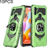 Voor Samsung Galaxy A11 EU Versie 10 PCS Union Armor Magnetische PC + TPU Shockproof Case met 360 Graden Rotatie Ring Houder (Smaragdgroen)