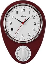 Keukenklok met timer vintage rood