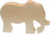 knutseldier olifant junior 15 cm hout bruin