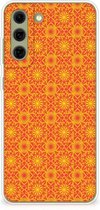 Cover Case Geschikt voor Samsung Galaxy S21FE Smartphone hoesje Batik Orange