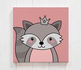 Zo lief Canvas schilderij - kraamcadeau - canvas wasbeer - babykamer - kinderkamer - dieren - wasbeer - decoratie