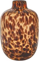 Cheetah vaas kleur bruin stevig glas | Cheetah brown glass vase | Tijgervaas| Interieur | Wonen | Cadeautip | Ø16,5 x H25,5 cm