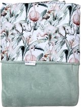 Kl4vertje - Ledikantdeken fleece mint - jungleprint