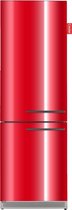 COOLER LARGEPREMIUMLEFT-FRED Combi Bottom Koelkast by Boretti, A++, 217+85l, Hot Rod Red Gloss Front, Linksdraaiiend