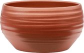 Pot Groove Bowl Monaco Stone Pearl Red 24x11 cm rode ronde bloempot voor binnen