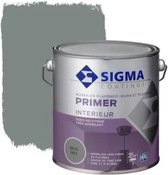 Sigma Interieur Muurverf Primer Mat - Betere Hechting - Geen Streppvorming - RAL 5004 - Grijs 2,5 Ltr