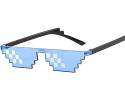 Thug life zonnebril  6 pixel bril - Deal with it - Blauw - 1 Stuk
