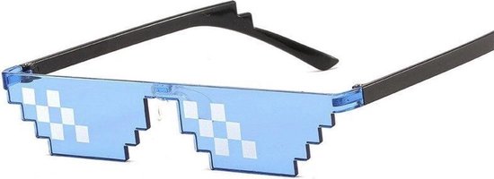 Thug life zonnebril 6 pixel bril - Deal with it - Blauw - 1 Stuk