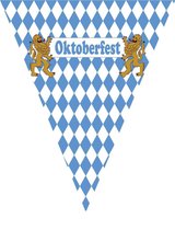 2 stuks  Vlaggenlijnen Oktoberfest, 10 meter - Bierfeest feestartikelen - Versiering decoratie vlaggetjes/slingers