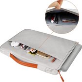Laptophoes 15.4 inch - Lichtgrijs - Waterproof - Met handvat en extra opbergvak