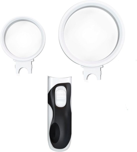 Vergrootglas - Loep - Loeplamp met LED - Luxe Handloep - 10x Vergroting - 2.5x Vergroting - Verwisselbare lenzen - Able & Borret - Able & Borret