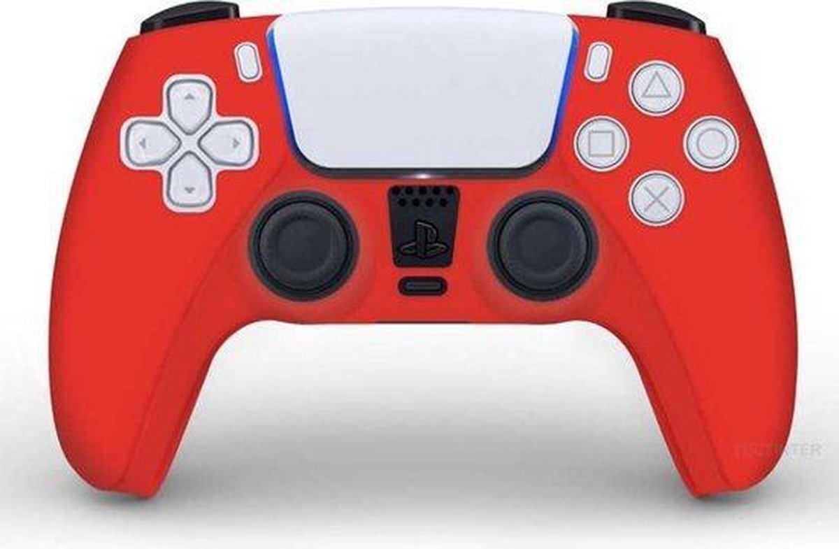 Silicone Hoes - geschikt voor een PS5 controller - Cover - Hoesje - Siliconen skin case - Rood