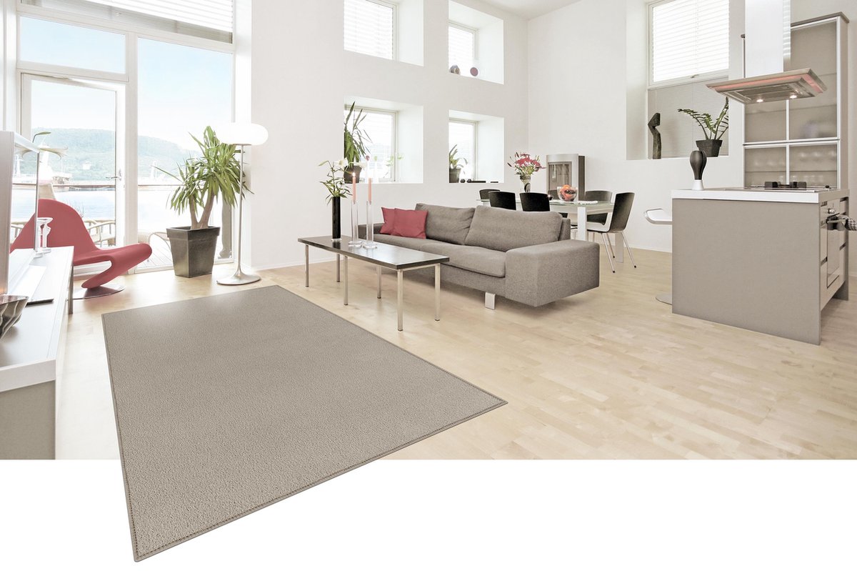 Laagpolig vloerkleed SLOP EC2048 BEIGE - poolhoogte 6mm - 80cm x 140cm