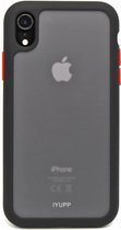 IYUPP Bumper telefoonhoesje geschikt voor Apple iPhone XR Hoesje Zwart x Transparant - Shockproof