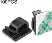 HG2392 100 PCS Desktop Datakabel Organizer Bevestigingsclip, gomtype: groen en wit (zwart)