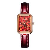 Longbo - Meibin - Dames Horloge - Rood/Rosé/Rood - 25*33mm