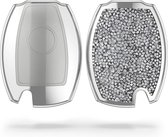 kwmobile Hoes voor autosleutel voor Mercedes Benz 3-knops draadloze autosleutel - Autosleutelbehuizing met strassteentjes in zilver