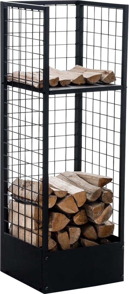 CLP ??Brandhoutrek FORREST,120 x 40 x 40 cm metaal zwart