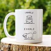 Inhale Exhale dog Mok Customized Mok Mok Cadeau Gift for Friends Wit Mok