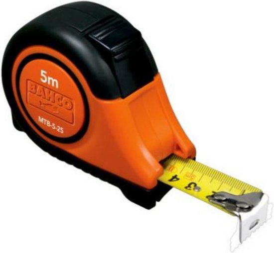 Bahco Rolbandmaat 5 mtr ABS met klip - MTB-5-25 | bol