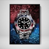 DEVICI Ingelijste Motiverende Wanddecoratie - Muurdecoratie - Audemars Piguet Royal Oak Frosted White Gold - Ingelijste Canvas Wall Art Ingelijste Wanddecoratie Kantoor Ingelijste Kunstposter