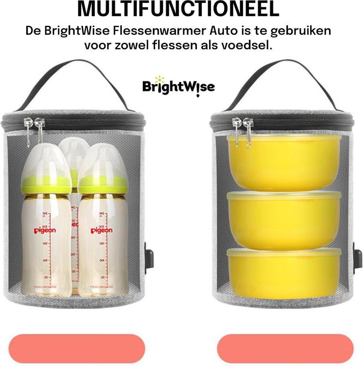 BrightWise® Flessenwarmer Auto ook voor Voedsel Inclusief Autolader -  Flesverwarmer -... | bol.com