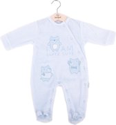 Babybol pyjama, boxpakje blauw/wit fluweel maat 68 (6 maand)