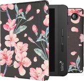 iMoshion Ereader Cover / Hoesje Geschikt voor Tolino Vision 5 - iMoshion Design Slim Hard Case Bookcase - Zwart / Blossom Watercolor Black