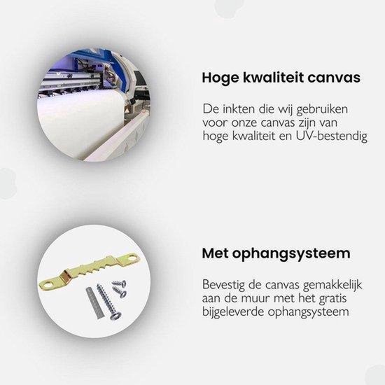 Artaza - Triptyque de peinture sur toile - Fleurs Witte sur fond Blauw - 120x60 - Tableau sur toile - Impression sur toile