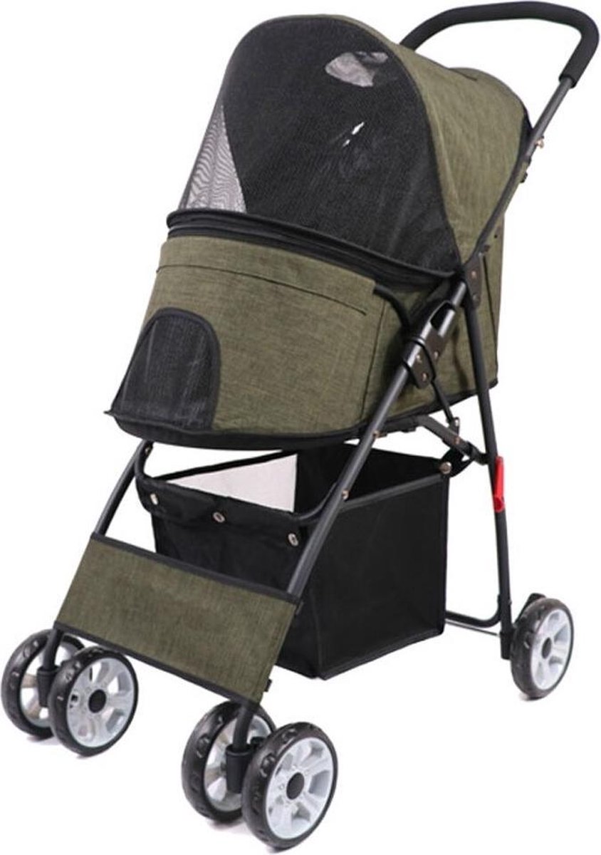 PawHut fietsaanhanger hondenkar all-terrain weerbestendig Oxford-stof stalen frame veiligheidsriem voor huisdieren tot 36 kg 145 x 80 x 80 cm zwart rood