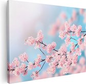 Artaza Canvas Schilderij Roze Bloesem Bloemen - 80x60 - Foto Op Canvas - Canvas Print