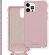 iMoshion Hoesje Geschikt voor iPhone 12 Pro Max Hoesje Met Koord - iMoshion Color Backcover met afneembaar koord - Roze