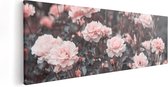 Artaza Canvas Schilderij Roze Rozen Bloemen  - 60x20 - Foto Op Canvas - Canvas Print