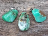 Edelsteen Chrysopraas hanger - 925 sterling zilver