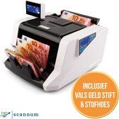 SCANNUM® - Biljettelmachine - 4-Voudig Valsgelddetectie - 1000 Biljetten/minuut - Geldteller - Geldtelmachine - Geld Teller