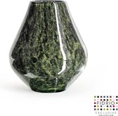 Design Vaas Venice - Fidrio MOUNTAIN GREEN - glas, mondgeblazen bloemenvaas - diameter 15 cm hoogte 20 cm