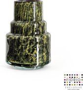 Design Vaas Torch - Fidrio MOUNTAIN GREEN - glas, mondgeblazen bloemenvaas - diameter 8 cm hoogte 20 cm