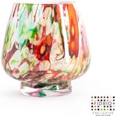 Design vaas Milano medium - Fidrio MIXED COLOURS - glas, mondgeblazen bloemenvaas - diameter 14 cm hoogte 20 cm