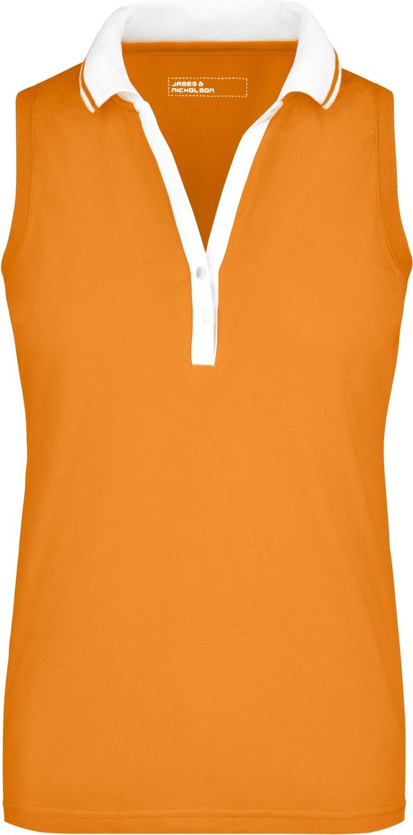 James & Nicholson poloshirt - mouwloos - dames - oranje - katoen M