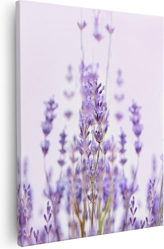 Artaza Canvas Schilderij Paarse Lavendel Bloemen  - 40x50 - Foto Op Canvas - Canvas Print