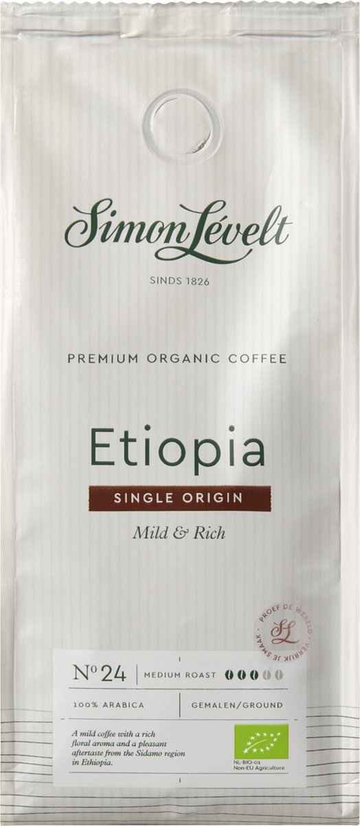 Simon Lévelt | Ethiopië Premium Organic Coffee - snelfiltermaling 250g