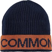 Navy beanie met fleece voering, 2131-8910-381