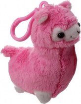 pluchen sleutelhanger Alpaca 10 cm junior roze