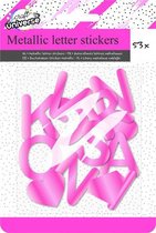 stickers Metallic letter folie roze 53 stuks