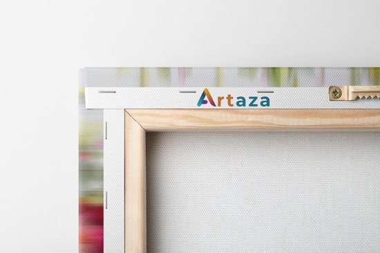 Artaza - Triptyque de peinture sur toile - Fleurs sur un fond en bois Witte - 90x60 - Photo sur toile - Impression sur toile