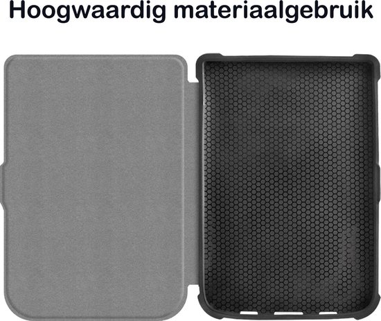 Hoesje Geschikt voor Pocketbook Touch HD 3 Hoesje Luxe Bescherm Case - Hoes Geschikt voor Pocketbook Touch HD 3 Hoes Book Cover - Zwart van Hoesje  — afbeelding 3
