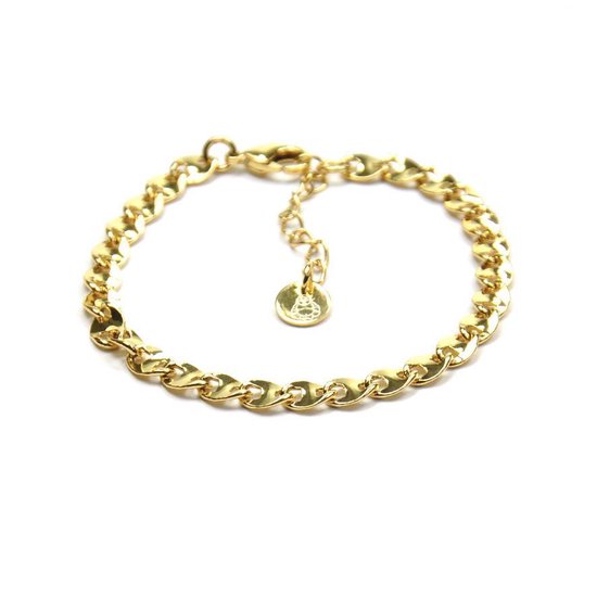 Armband Talamanca Extra Goud | 18 karaat gouden plating | Messing | Schakelarmband - 15 cm + 4 cm extra | Buddha Ibiza